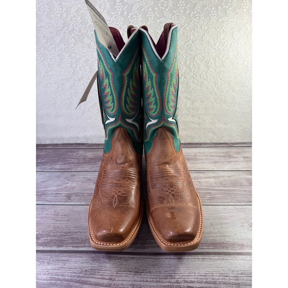 Ariat Futurity Colt Women Western Boots Tan Patina Cenote Green Leather 10051021 - Picture 6 of 16